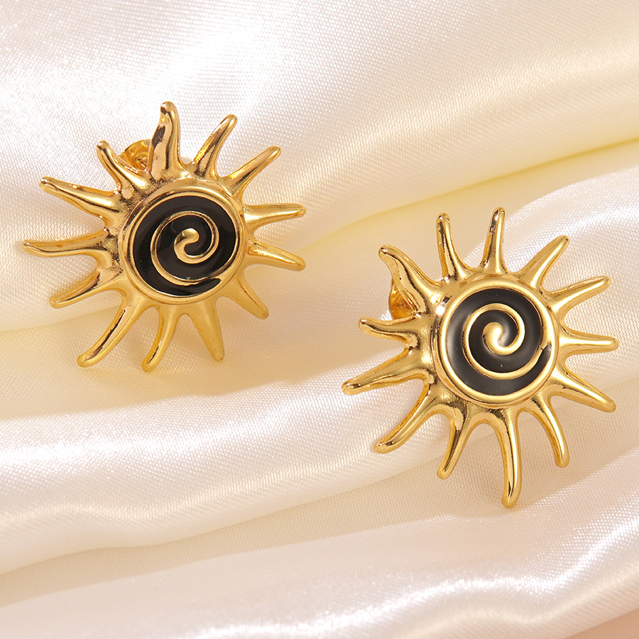 2pcs Chic 18K Gold-Plated Stud Earrings Set for Women